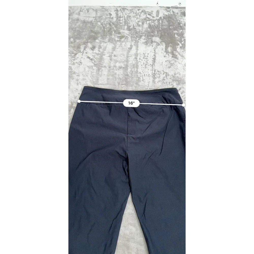 Peck & Peck Pants Womens Size 8P Black Petite Stretch Low Rise Business EUC